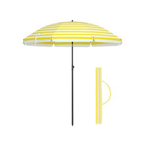 Opvouwbare parasol, Geel + witte strepen / 200 cm