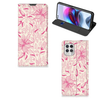 Motorola Moto G100 Smart Cover Pink Flowers