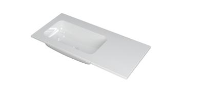 INK Wastafel Faktor polystone links zonder kraangat 100 cm x 45 cm x 1,5 cm Glans wit 3407014