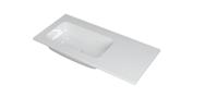 INK Wastafel Faktor polystone links zonder kraangat 100 cm x 45 cm x 1,5 cm Glans wit 3407014