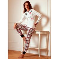 Cotonella Cotonella Dames Pyjama Set Geruit Interlock DDC47 - thumbnail