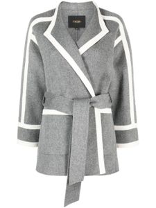 Maje manteau ceinturé en laine mélangée - Gris