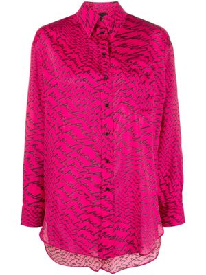 PINKO chemise à logo imprimé - Rose