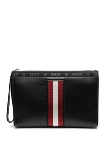 Bally pochette en cuir à rayures - Noir