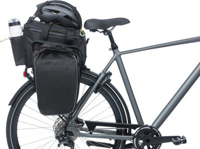 Basil miles xl pro bagagedragertas - waterdicht - sportief - zwart/lime - 9-36l - mik/rt adapterplaten