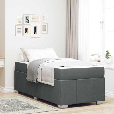 Bedframe met matras Donkergrijs 120 x 190 cm Stof