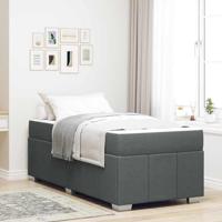 Bedframe met matras Donkergrijs 120 x 190 cm Stof