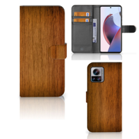 Motorola Edge 30 Ultra Book Style Case Donker Hout