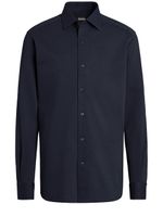 Zegna long-sleeve cotton shirt - Bleu