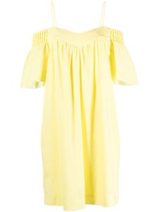 Karl Lagerfeld robe mi-longue à taille ceinturée - Jaune