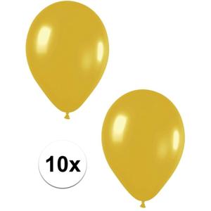 Feest ballonnen - metallic goud - 10x stuks - 30 cm - verjaardag versiering