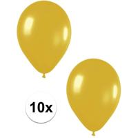 Feest ballonnen - metallic goud - 10x stuks - 30 cm - verjaardag versiering