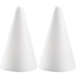 2x Hobby/DIY piepschuim kegels vormen 12 cm   -