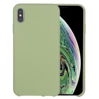 Four Corners Full Coverage Liquid Silicone Protective Case Back Cover voor iPhone XS Max (Mint Green)