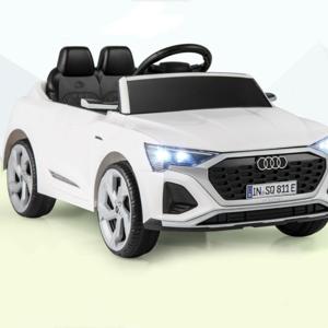 12V Elektrische Auto voor Kinderen met Licentie van Audi SQ8 met Afstandsbediening Claxon LED-Verlichting Muziek-Wit