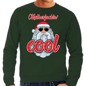 Foute Kersttrui stoere kerstman motherfucking cool groen heren