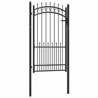 Poort met speerpunten 100x175 cm staal zwart