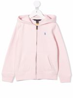 POLO RALPH LAUREN KIDS hoodie zippé à logo brodé - Rose