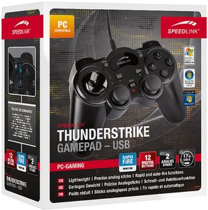 SPEEDLINK THUNDERSTRIKE Zwart USB Gamepad Analoog/digitaal PC