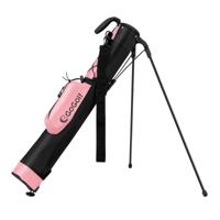 Golf-standtas met 2 Vakken & Regenhoes Golfbag Lichtgewicht met Schouderriem Roze
