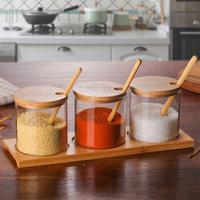 Creative borosilicaat transparante kruiden jar keuken levert een sets