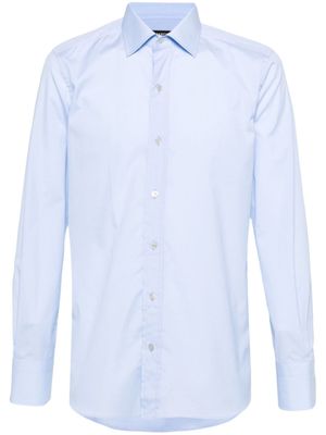 TOM FORD chemise en coton à design uni - Bleu