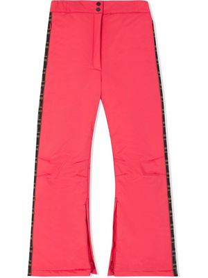 Fendi Kids pantalon de ski à bandes FF - Rouge