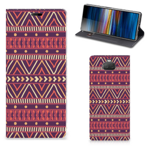 Sony Xperia 10 Plus Hoesje met Magneet Aztec Paars