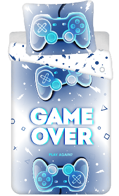 Gamer Dekbedovertrek Game Over 140 x 200 cm - 70 x 90 cm