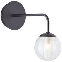 Brilliant Zwarte wandlamp Gitse rond 99906/76