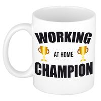 Thuiswerken bedankt cadeau mok / beker working at home champion