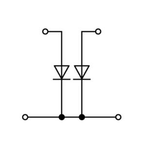 WAGO 870-542/281-488 Diodeklem 2-etages 5 mm Spanveer Toewijzing: L Grijs 50 stuk(s)