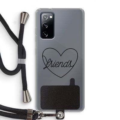 Friends heart black: Samsung Galaxy S20 FE / S20 FE 5G Transparant Hoesje met koord