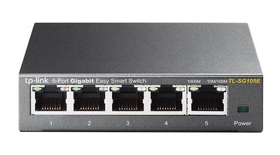 TP-LinkTL-SG105E 5-Port Gigabit Easy Smart Switch Switch Zwart