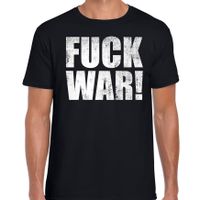 Fuck war protest t-shirt zwart voor heren - thumbnail