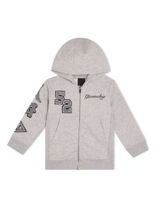 Givenchy Kids hoodie zippé à logo brodé - Gris