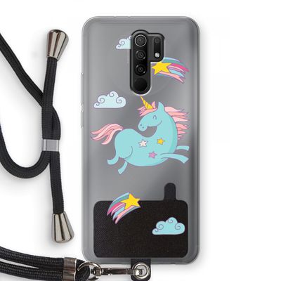 Vliegende eenhoorn: Xiaomi Redmi 9 Transparant Hoesje met koord
