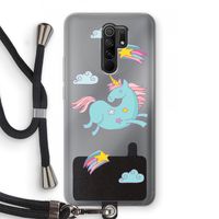Vliegende eenhoorn: Xiaomi Redmi 9 Transparant Hoesje met koord
