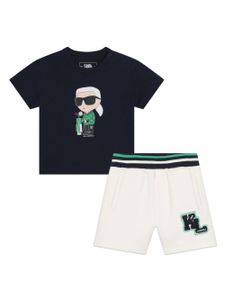 Karl Lagerfeld Kids ensemble short-polo à logo imprimé - Blanc