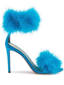 Alexandre Vauthier sandales Veronica 105 mm à détail de plumes - Bleu