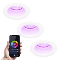 HOFTRONIC SMART 3x Mari smart LED inbouwspot verzonken - 5.5 Watt - RGBWW - WiFi+BLE - Verwisselbare GU10 - Dimbaar - voor binnen en buiten - Wit HOFTRONIC SMART 3x Mari smart LED inbouwspot verzonken - 5.5 Watt - RGBWW - WiFi+BLE - Verwisselbare GU10 - Dimbaar - voor binnen en buiten - Wit