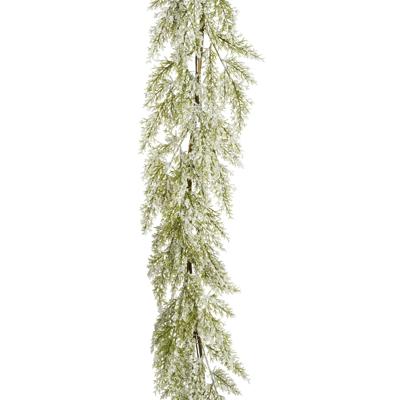 Garland pine groen frosted l180xw12xh3cm kerst - House of seasons
