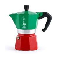 Italiaanse koffiezetter - BIALETTI - Moka Express Italia - Geschikt voor alle kookplaten behalve inductie - 3 kopjes - 100 ml - Groen / Rood