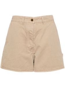 Miu Miu short en coton à taille haute - Tons neutres