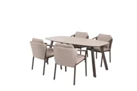 Manolo 180x95x75 cm met 4x Barolo dining stoel terre
