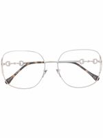 Gucci Eyewear lunettes de vue à effet écaille de tortue - Argent