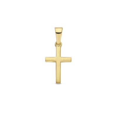 14K Geelgouden Hanger in de Vorm van een Kruis - Tijdloze Spiritualiteit en Elegantie
