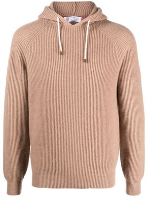 Brunello Cucinelli hoodie en cachemire à design nervuré - Tons neutres