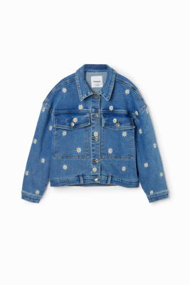 Denim truckerjack madeliefjes - BLUE - 5/6