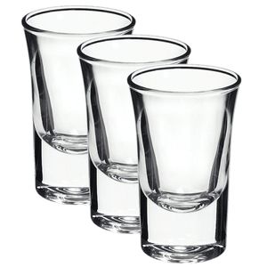 Set van 9x stuks shotglazen/shotglaasjes van glas 57 ml